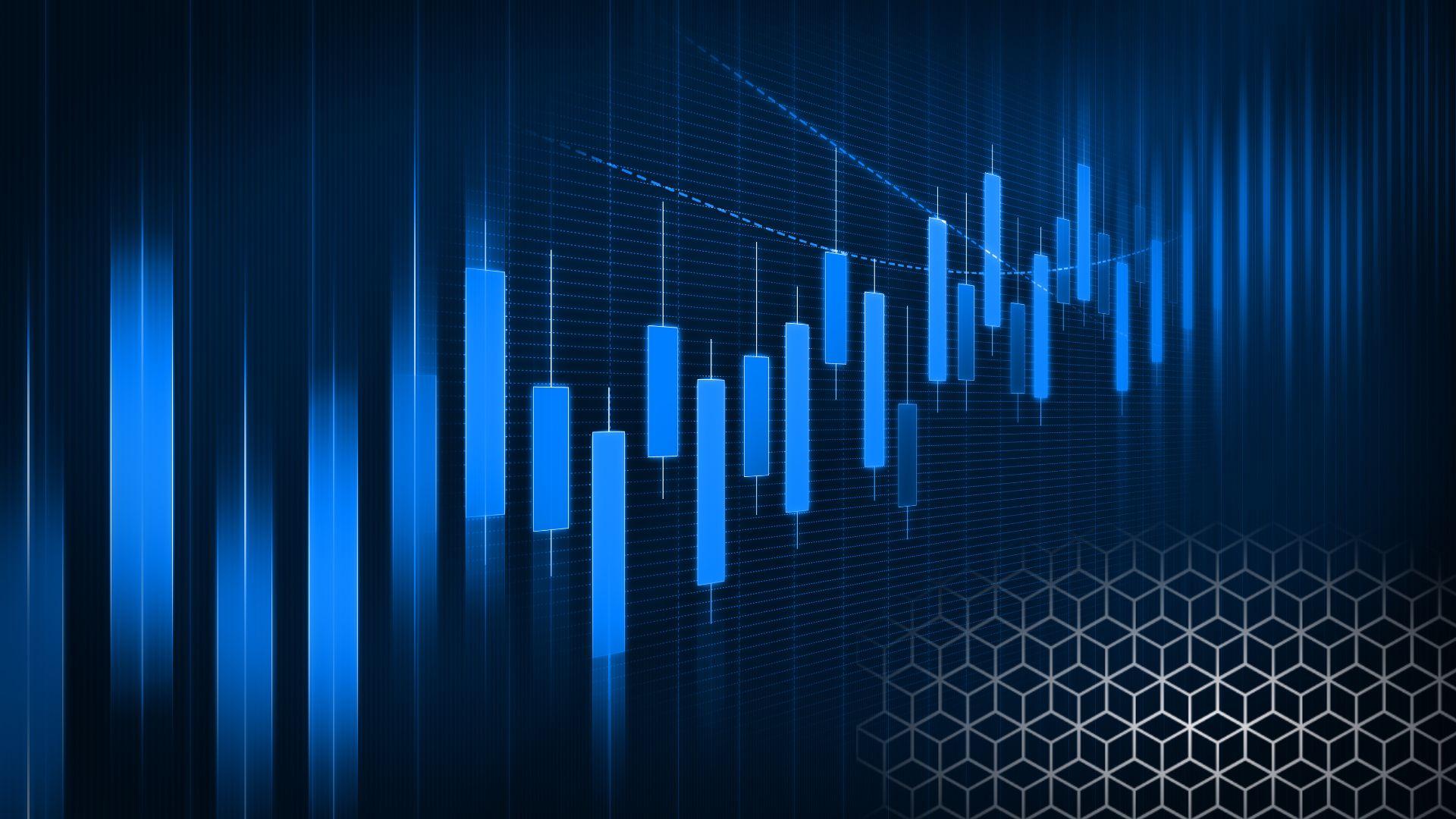 a blue graph rises and falls